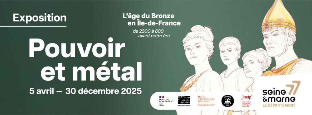 Visuel de l'exposition pouvoir et métal représentant une famille aristocratique de l'âge du Bronze