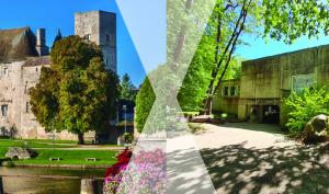 vues juxtaposées du château musée de Nemours et du musée de Préhistoire