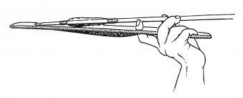 Dessin illustrant la prise en main d'un propulseur